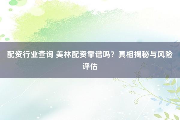 配资行业查询 美林配资靠谱吗？真相揭秘与风险评估