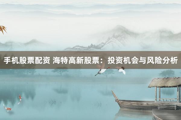 手机股票配资 海特高新股票：投资机会与风险分析