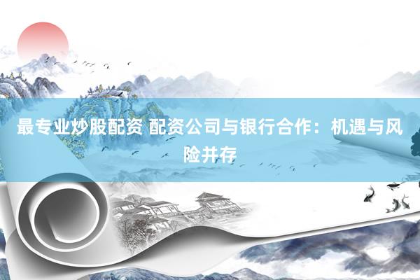 最专业炒股配资 配资公司与银行合作：机遇与风险并存