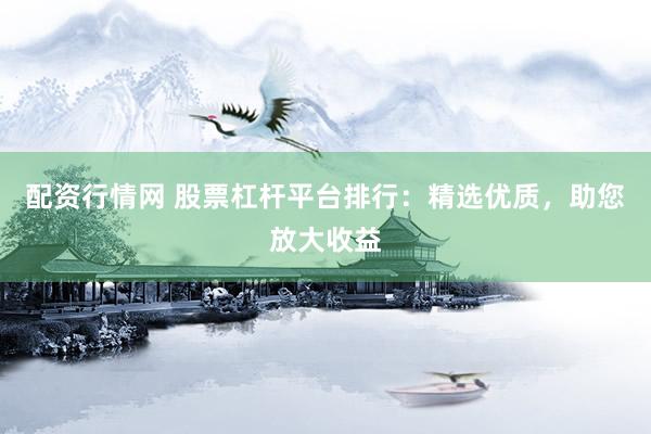 配资行情网 股票杠杆平台排行：精选优质，助您放大收益
