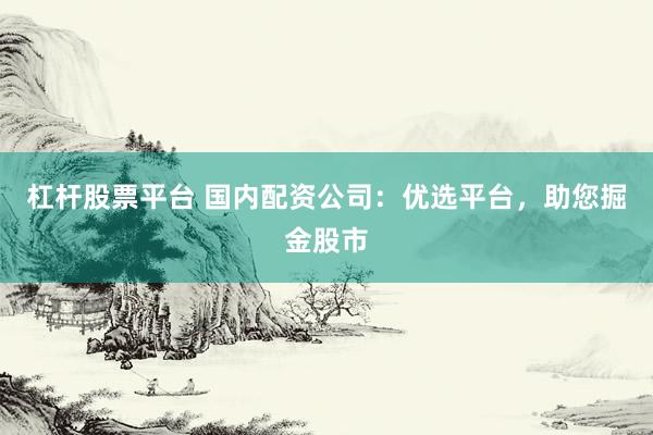 杠杆股票平台 国内配资公司：优选平台，助您掘金股市