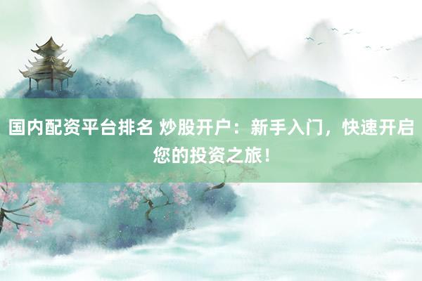 国内配资平台排名 炒股开户：新手入门，快速开启您的投资之旅！