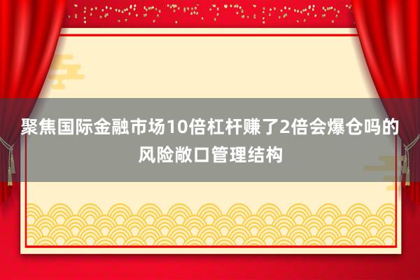 聚焦国际金融市场10倍杠杆赚了2倍会爆仓吗的风险敞口管理结构