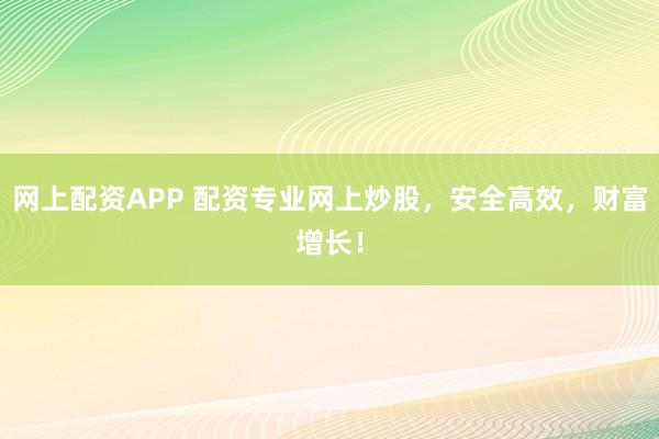 网上配资APP 配资专业网上炒股，安全高效，财富增长！