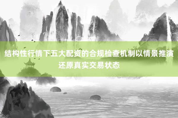结构性行情下五大配资的合规检查机制以情景推演还原真实交易状态