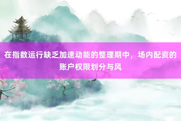 在指数运行缺乏加速动能的整理期中，场内配资的账户权限划分与风