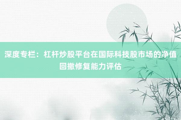 深度专栏：杠杆炒股平台在国际科技股市场的净值回撤修复能力评估