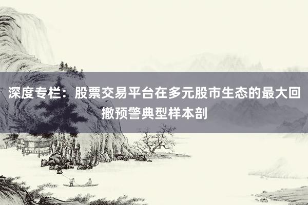 深度专栏：股票交易平台在多元股市生态的最大回撤预警典型样本剖