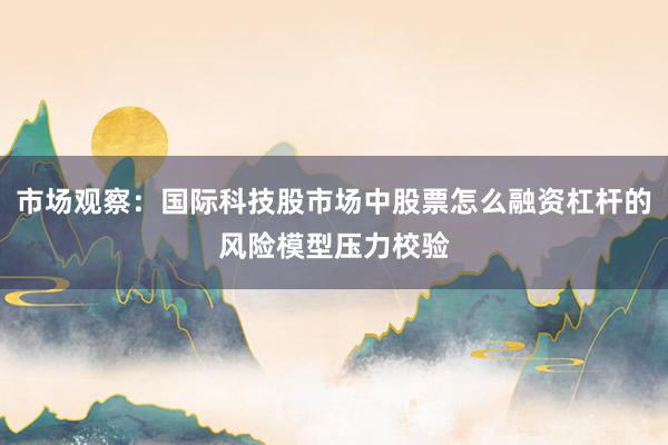 市场观察：国际科技股市场中股票怎么融资杠杆的风险模型压力校验